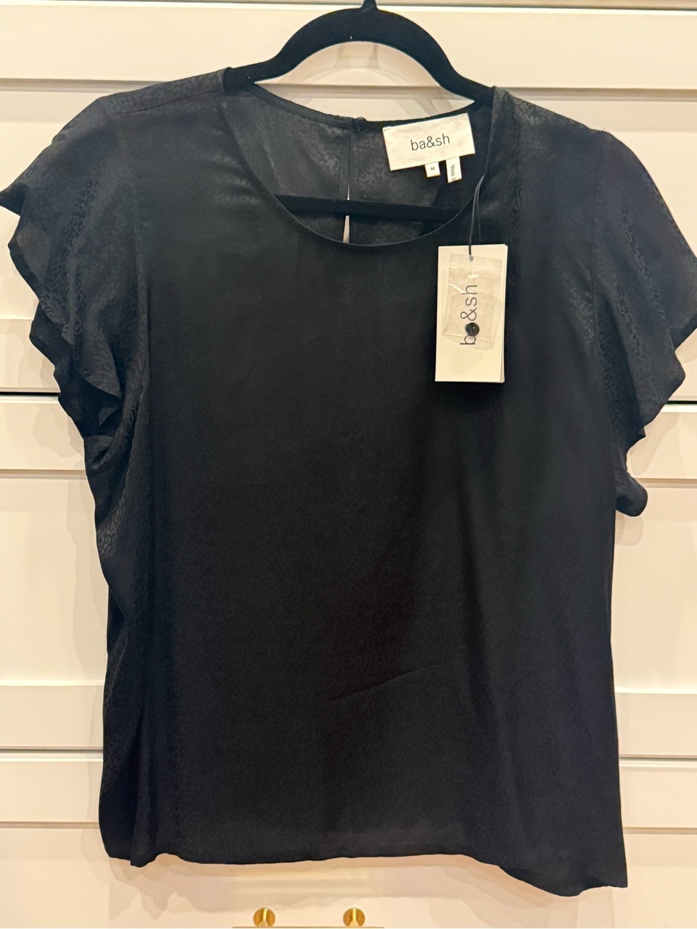 NWT ba&sh Black Short Sleeve Top
